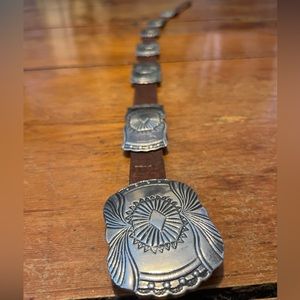 Banana Republic Vintage 80’s Silver leather concho belt.